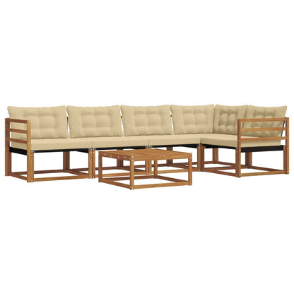 Set di divani da esterno con cuscino 6 pcs Naturale e Beige | homemem39