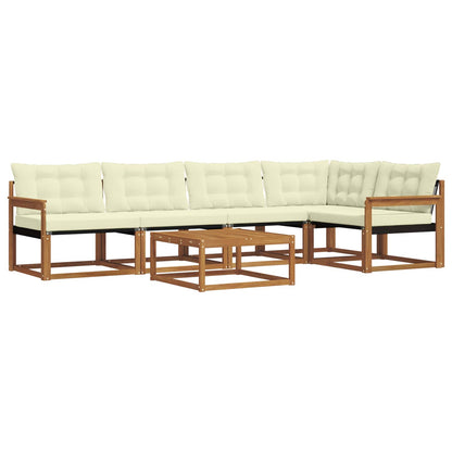 Set di divani da esterno con cuscino 6 pcs Naturale e Crema