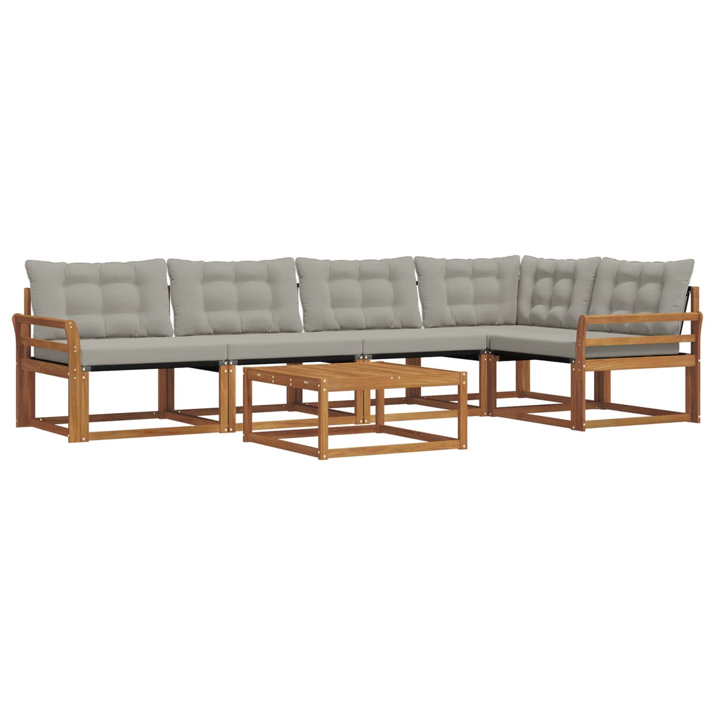 Set di divani da esterno 6 pcs Grigio Naturale e Chiaro | homemem39