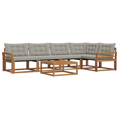 Set di divani da esterno 6 pcs Grigio Naturale e Chiaro | homemem39