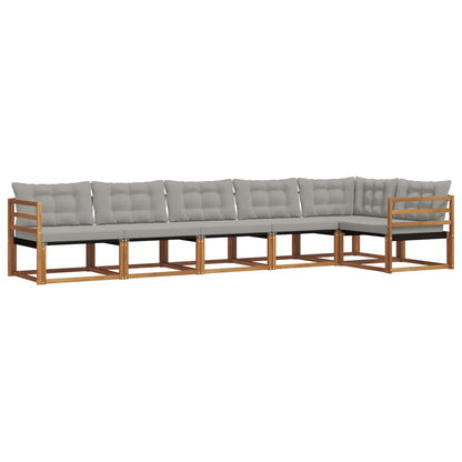 Set di divani da esterno 6 pcs Grigio Naturale e Chiaro | homemem39