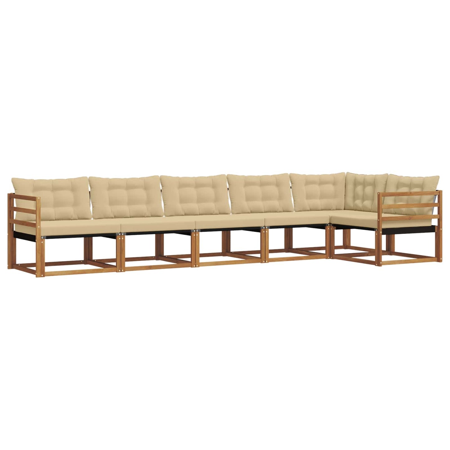 Set di divani da esterno con cuscino 6 pcs Naturale e Beige | homemem39