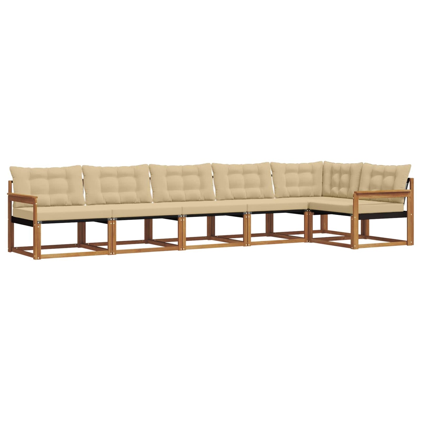 Set di divani da esterno con cuscino 6 pcs Naturale e Beige | homemem39