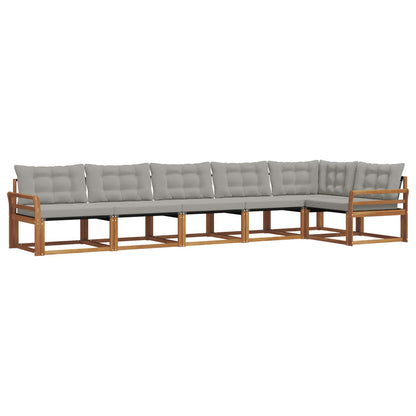 Set di divani da esterno 6 pcs Grigio Naturale e Chiaro | homemem39