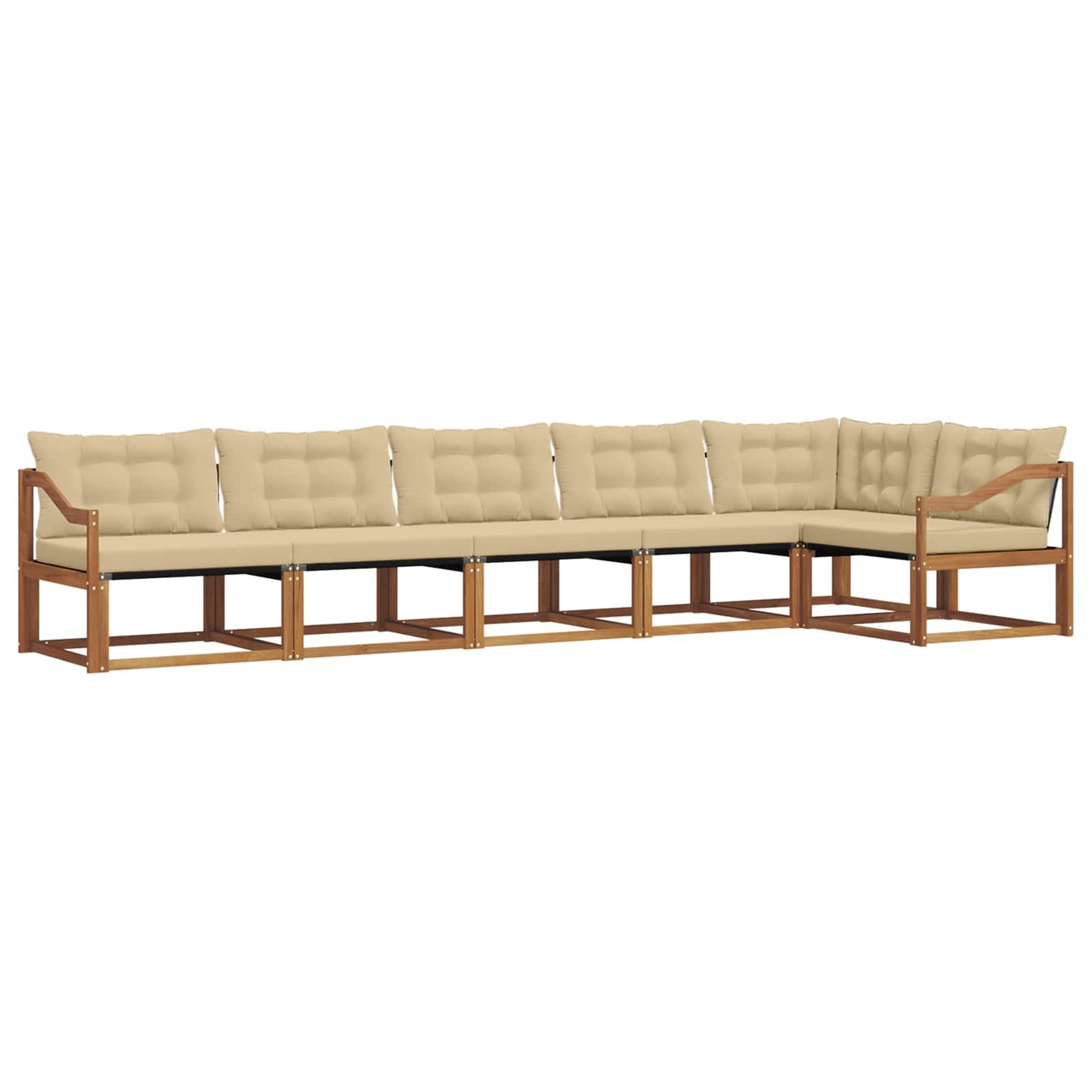 Set di divani da esterno con cuscino 6 pcs Naturale e Beige
