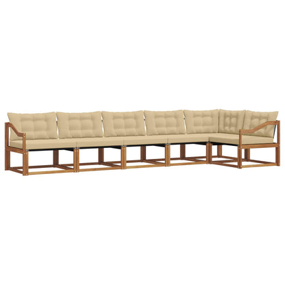 Set di divani da esterno con cuscino 6 pcs Naturale e Beige