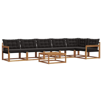 Set di divani da esterno con cuscino 7 pcs Naturale e Nero | homemem39