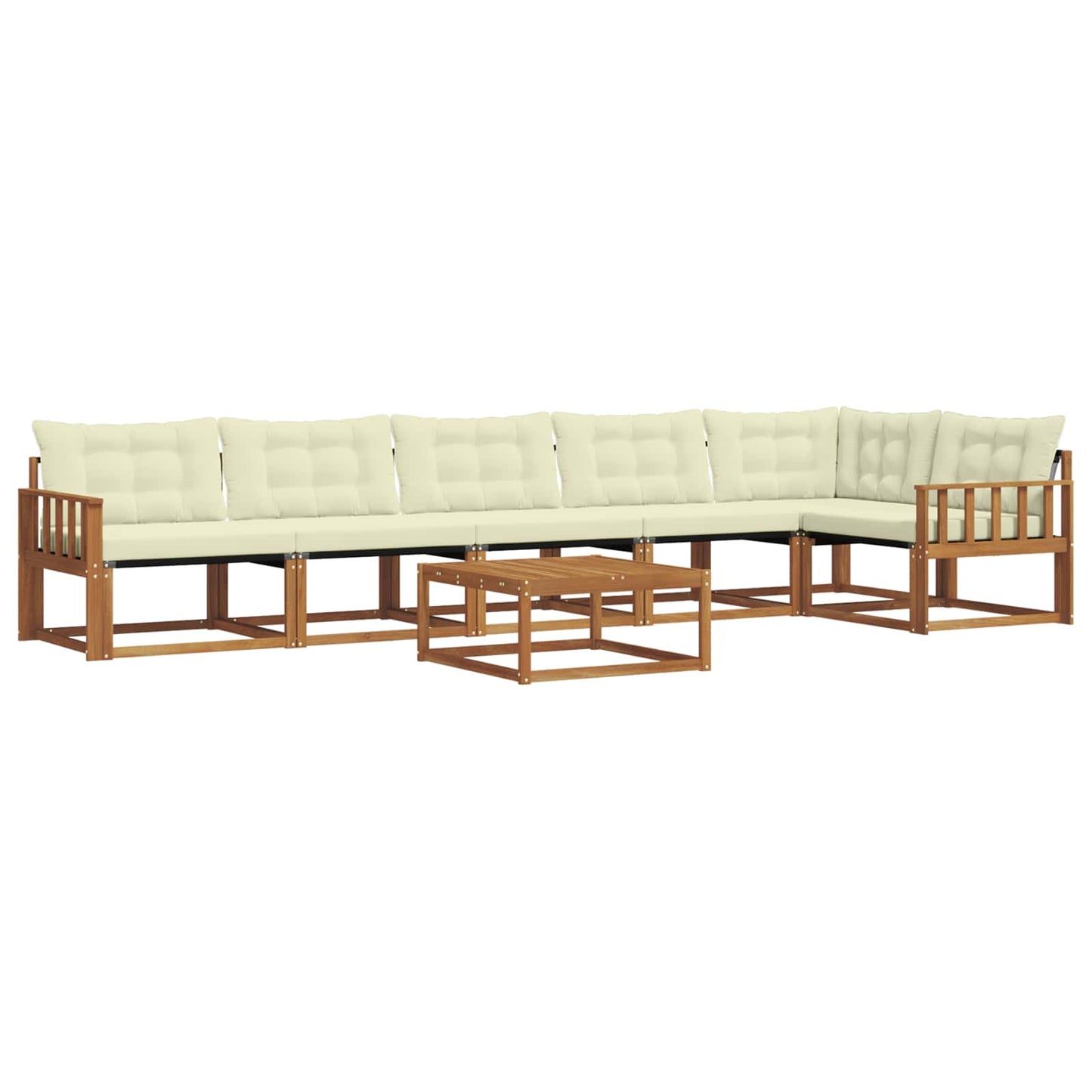 Set di divani da esterno con cuscino 7 pcs Naturale e Crema | homemem39