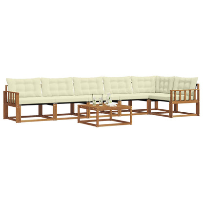 Set di divani da esterno con cuscino 7 pcs Naturale e Crema | homemem39