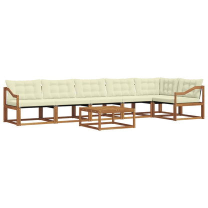 Set di divani da esterno con cuscino 7 pcs Naturale e Crema