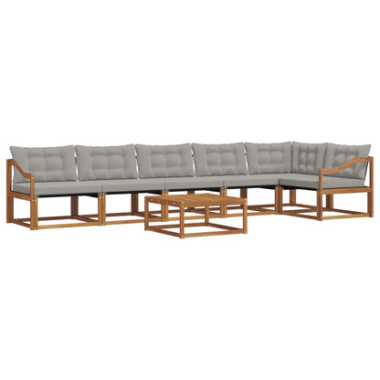 Set di divani da esterno 7 pcs Grigio Naturale e Chiaro | homemem39