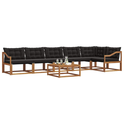 Set di divani da esterno con cuscino 7 pcs Naturale e Nero | homemem39