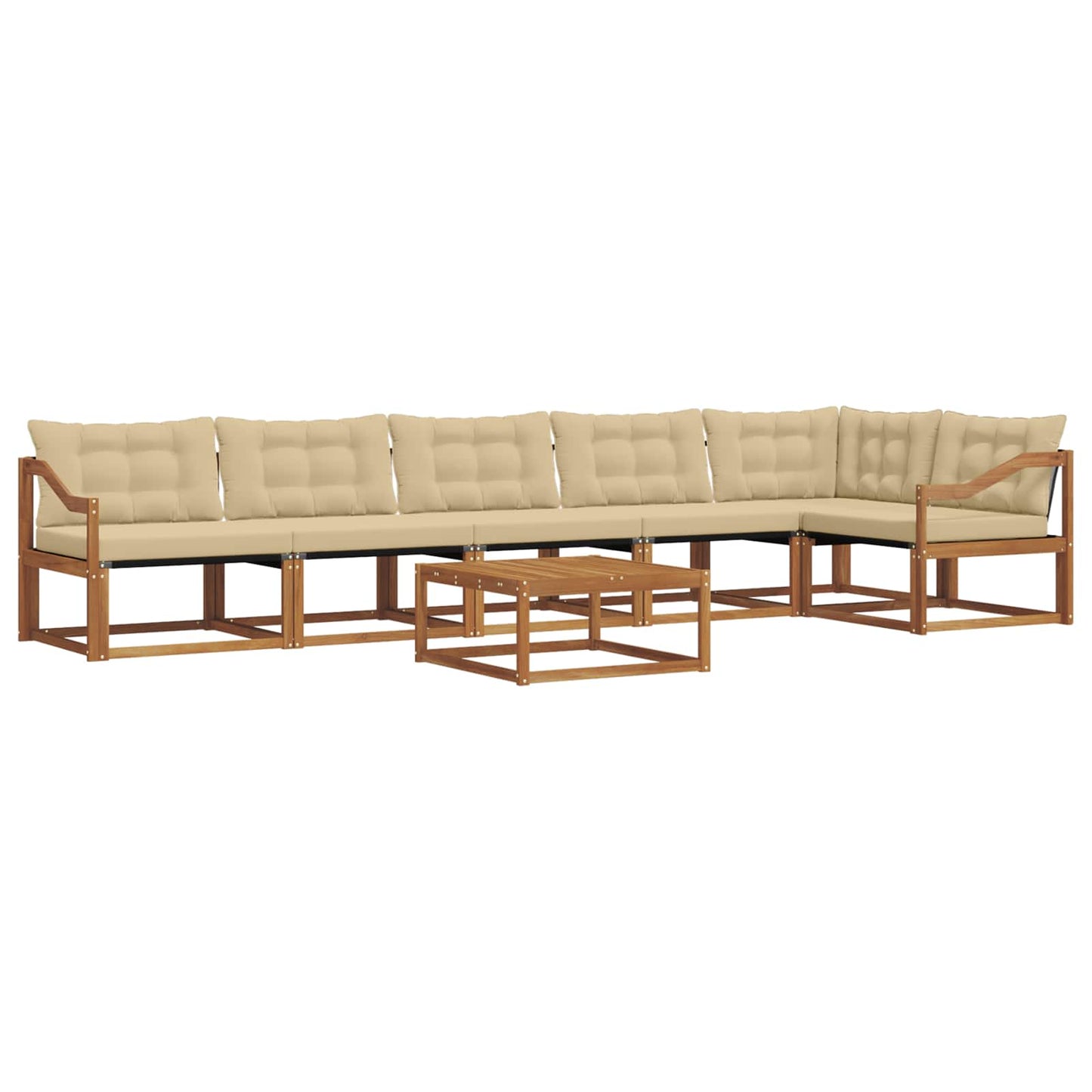 Set di divani da esterno con cuscino 7 pcs Naturale e Beige