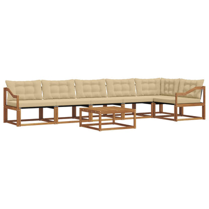 Set di divani da esterno con cuscino 7 pcs Naturale e Beige