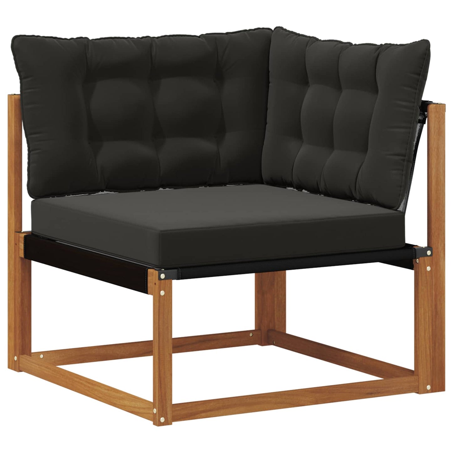 Set di divani da esterno con cuscino 7 pcs Naturale e Nero | homemem39