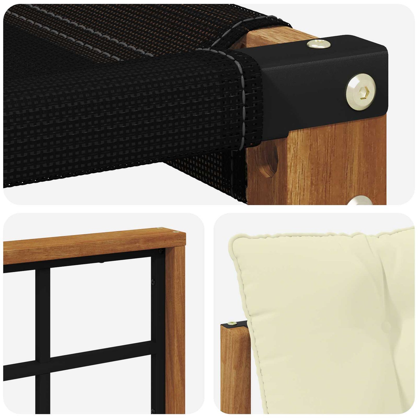 Set di divani da esterno con cuscino 7 pcs Naturale e Crema | homemem39