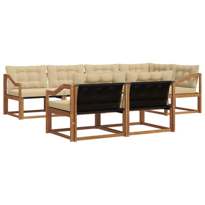 Set di divani da esterno con cuscino 7 pcs Naturale e Beige | homemem39