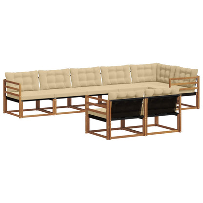 Set di divani da esterno con cuscino 8 pcs Naturale e Beige | homemem39