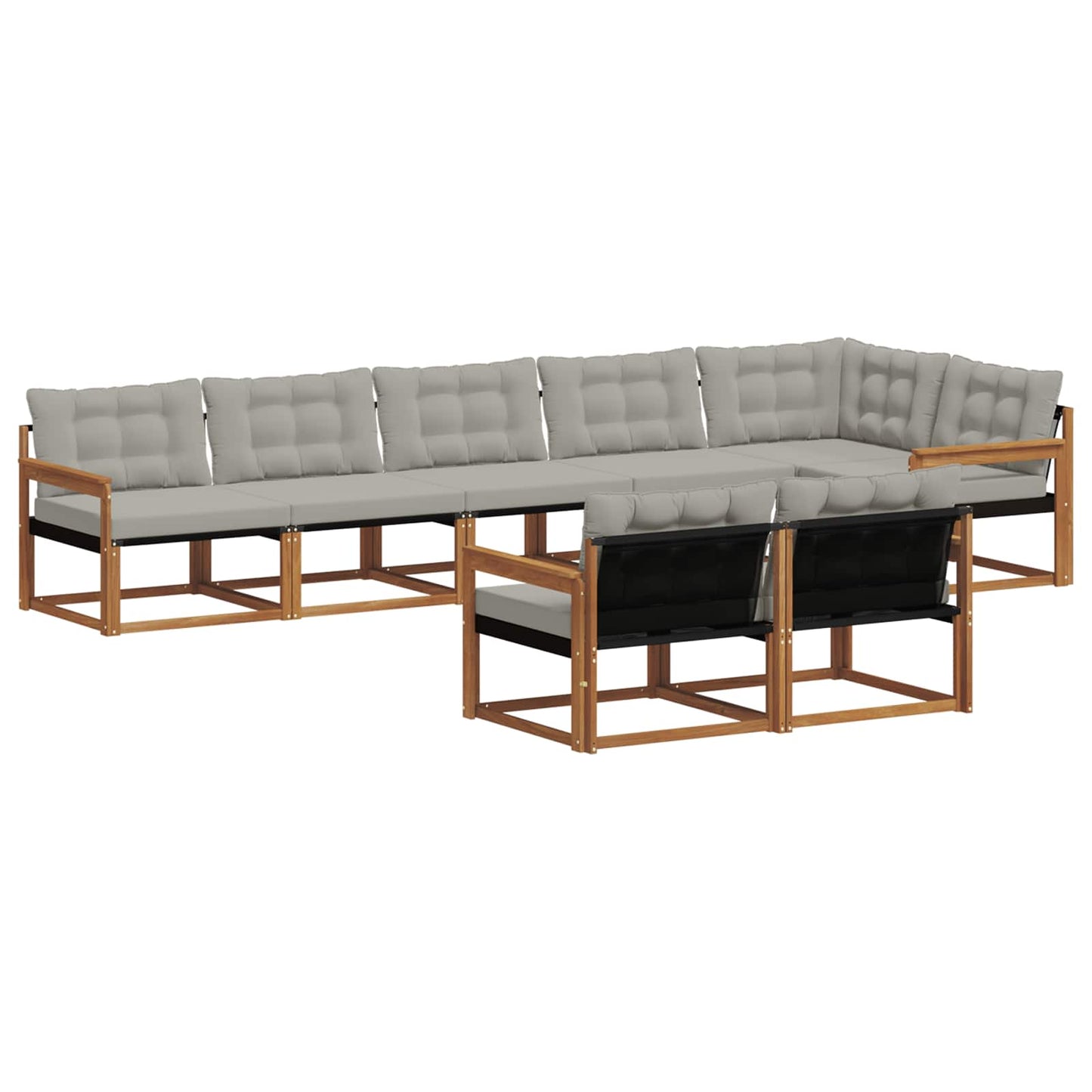 Set di divani da esterno 8 pcs Grigio Naturale e Chiaro | homemem39