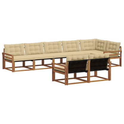 Set di divani da esterno con cuscino 8 pcs Naturale e Beige | homemem39