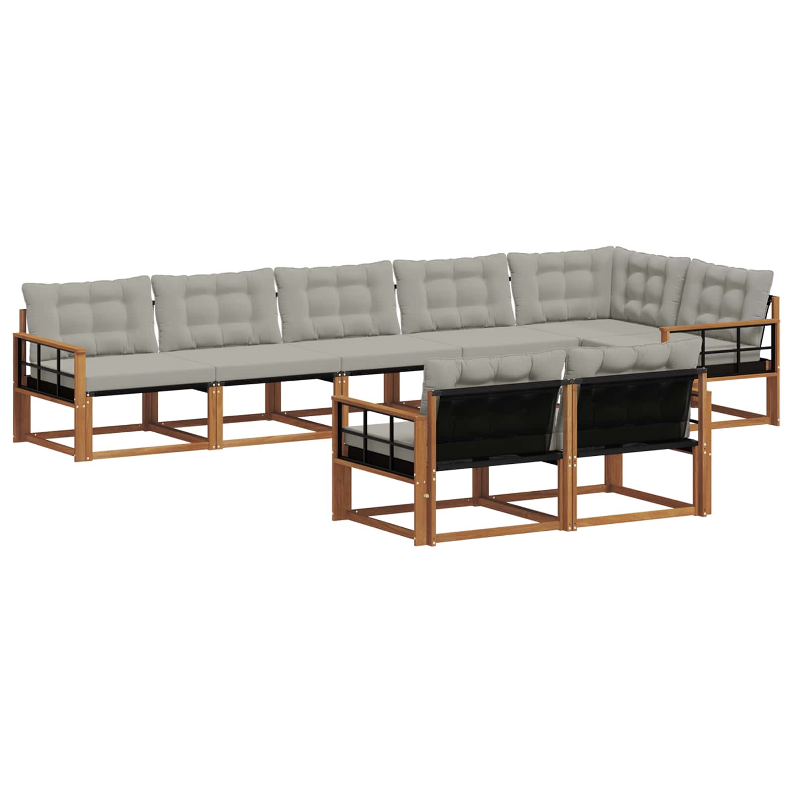 Set di divani da esterno 8 pcs Grigio Naturale e Chiaro | homemem39