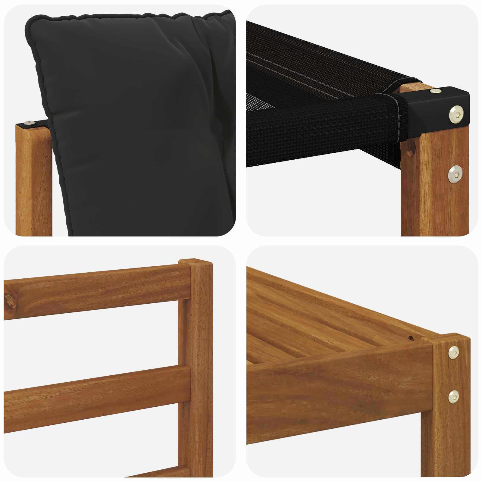Set di divani da esterno con cuscino 9 pcs Naturale e Nero | homemem39
