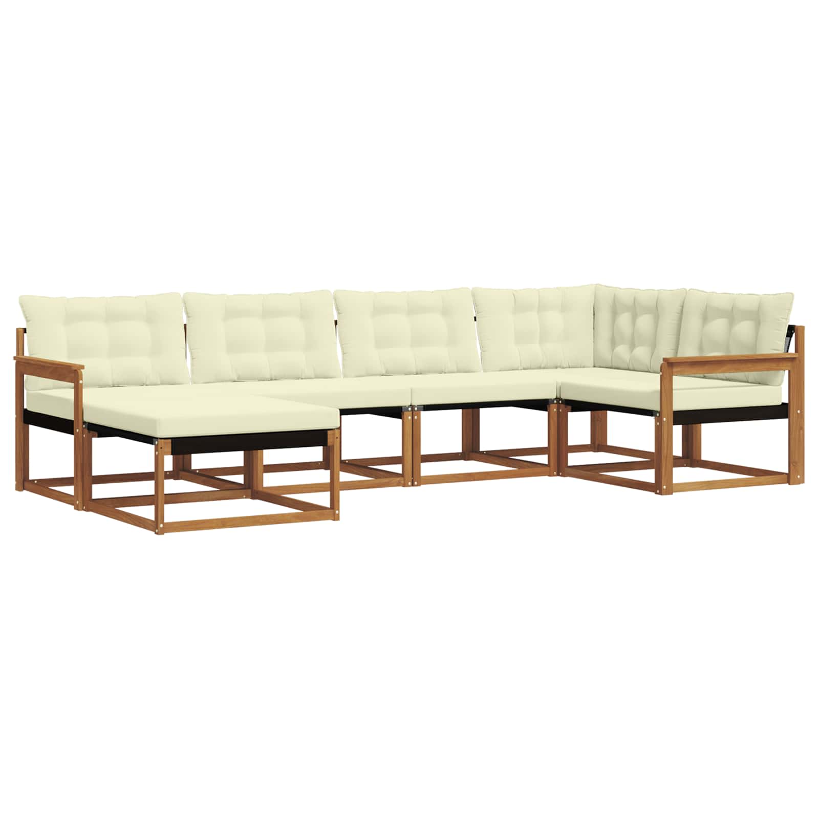Set di divani da esterno con cuscino 6 pcs Naturale e Crema | homemem39
