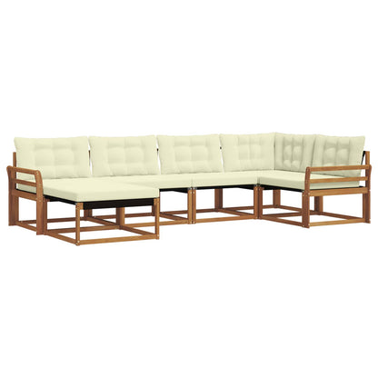 Set di divani da esterno con cuscino 6 pcs Naturale e Crema | homemem39