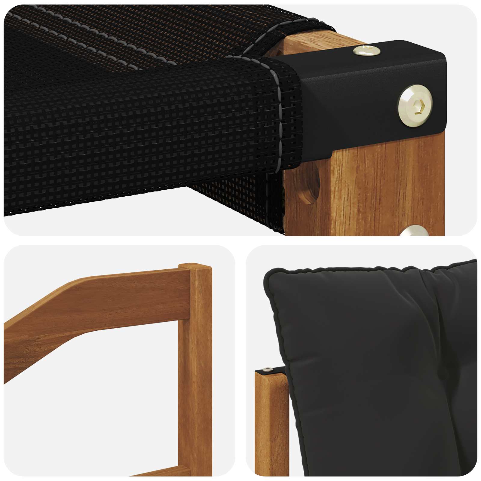 Set di divani da esterno con cuscino 6 pcs Naturale e Nero | homemem39
