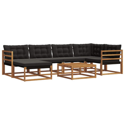 Set di divani da esterno con cuscino 19 pcs Naturale e Nero | homemem39