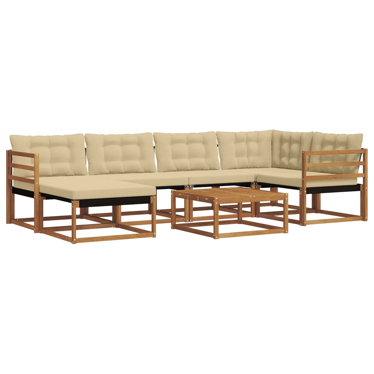 Set di divani da esterno con cuscino 19 pcs Naturale e Beige | homemem39