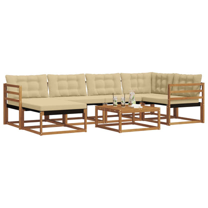 Set di divani da esterno con cuscino 19 pcs Naturale e Beige | homemem39