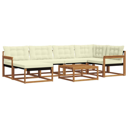 Set di divani da esterno con cuscino 19 pcs Naturale e Crema | homemem39