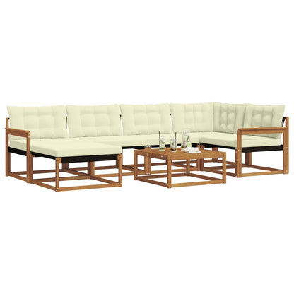Set di divani da esterno con cuscino 19 pcs Naturale e Crema | homemem39