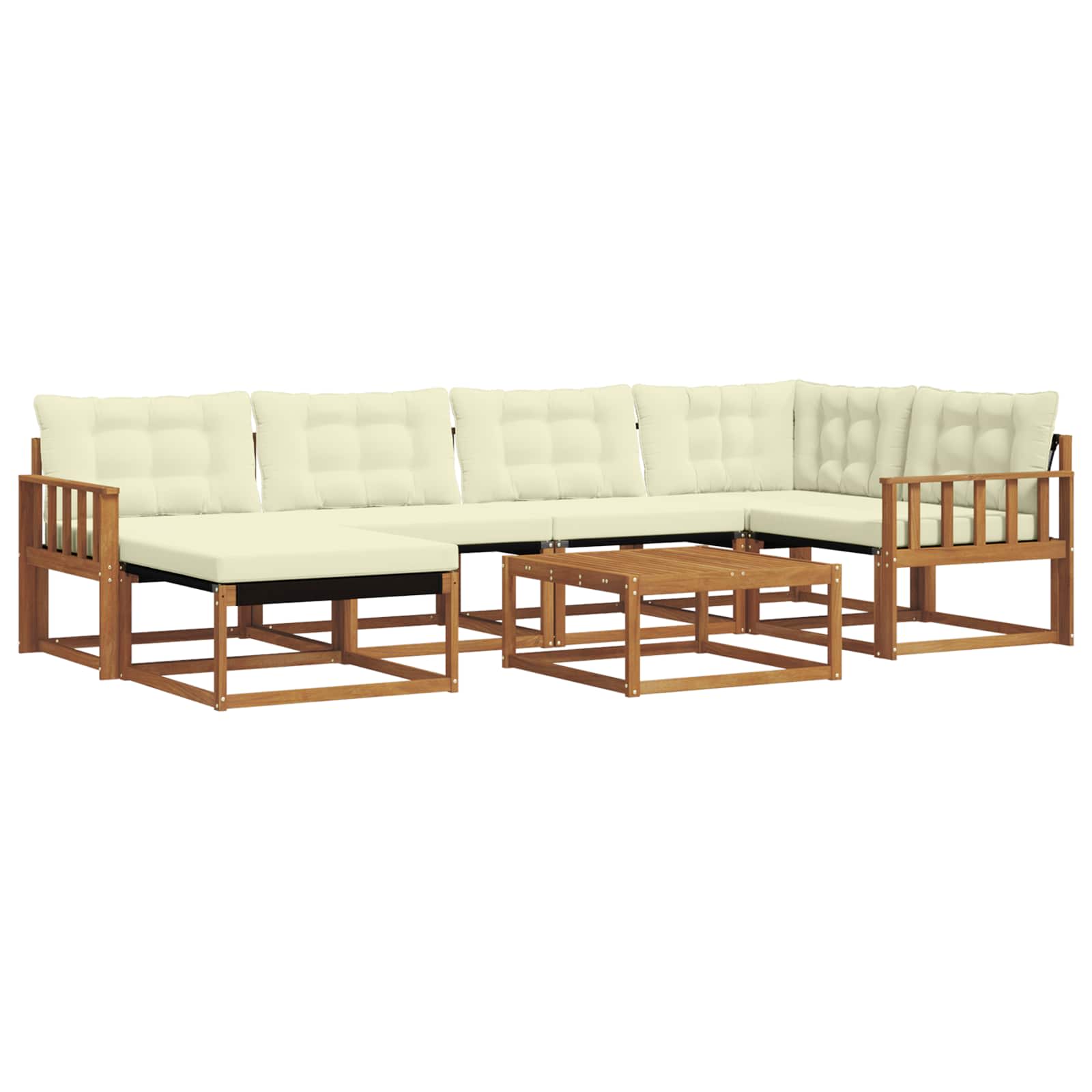 Set di divani da esterno con cuscino 19 pcs Naturale e Crema | homemem39
