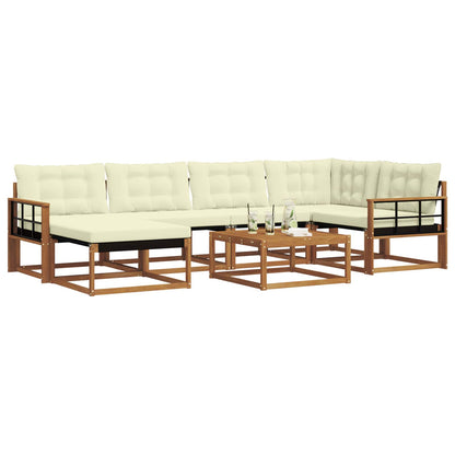 Set di divani da esterno con cuscino 19 pcs Naturale e Crema | homemem39