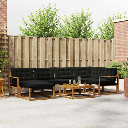 Set di divani da esterno con cuscino 19 pcs Naturale e Nero | homemem39