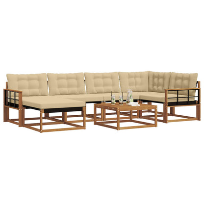 Set di divani da esterno con cuscino 19 pcs Naturale e Beige | homemem39
