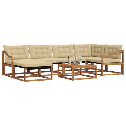 Set di divani da esterno con cuscino 19 pcs Naturale e Beige | homemem39