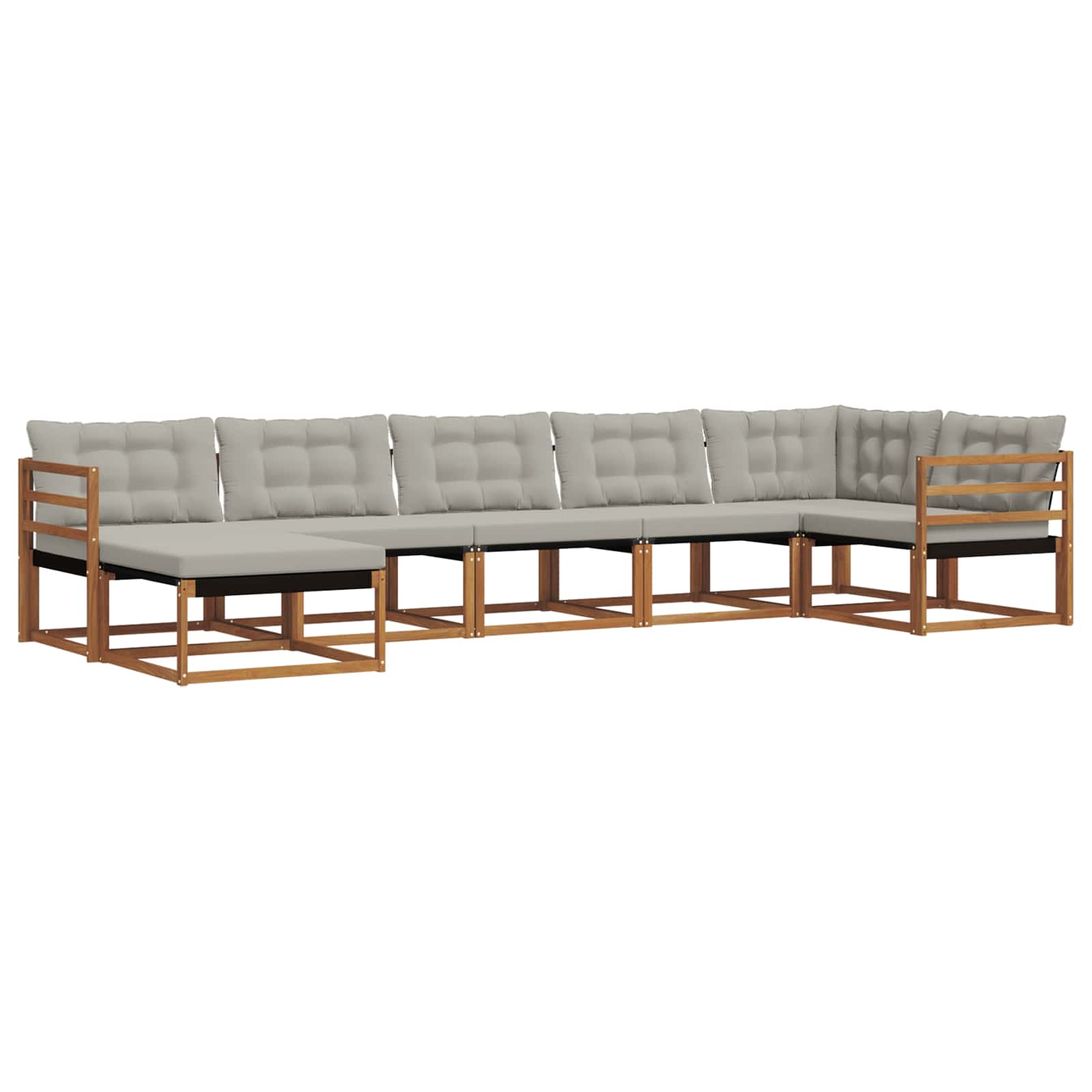 Set di divani da esterno 7 pcs Grigio Naturale e Chiaro | homemem39