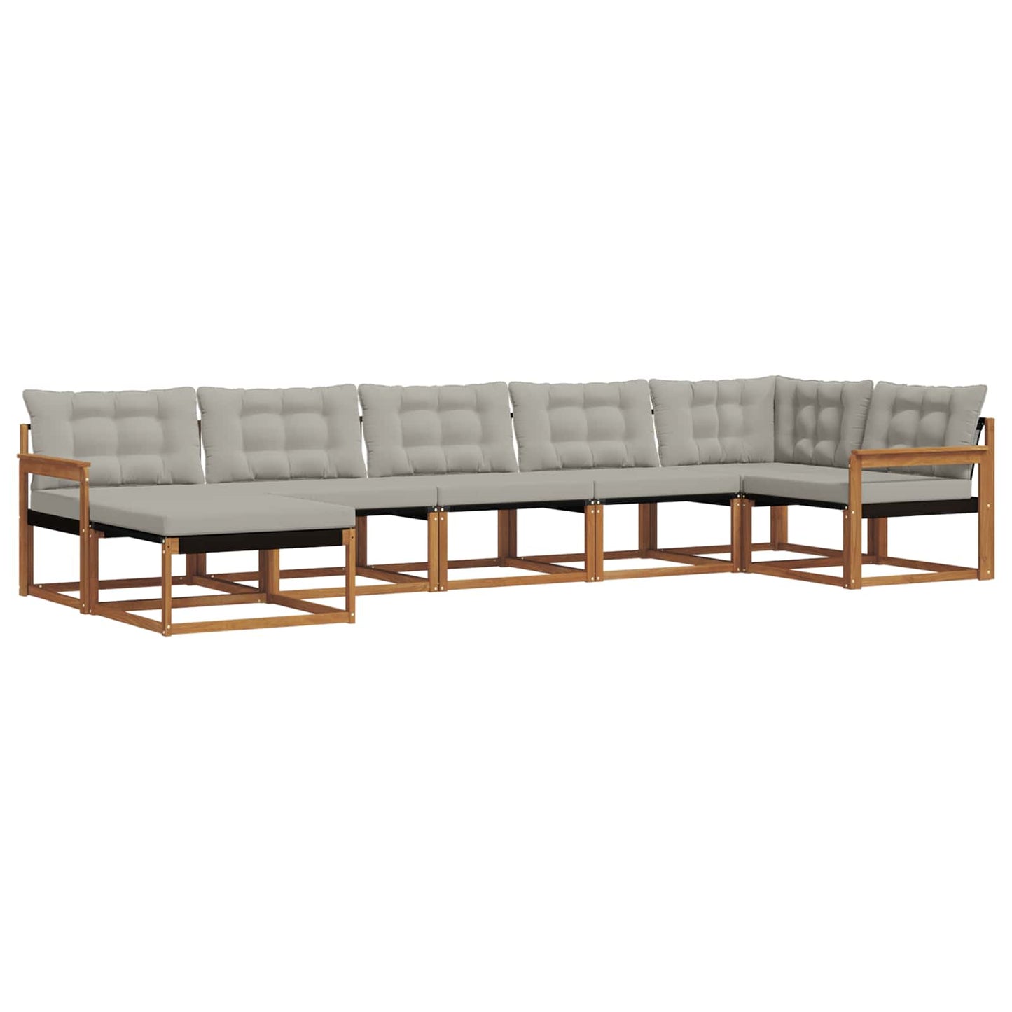 Set di divani da esterno 7 pcs Grigio Naturale e Chiaro | homemem39
