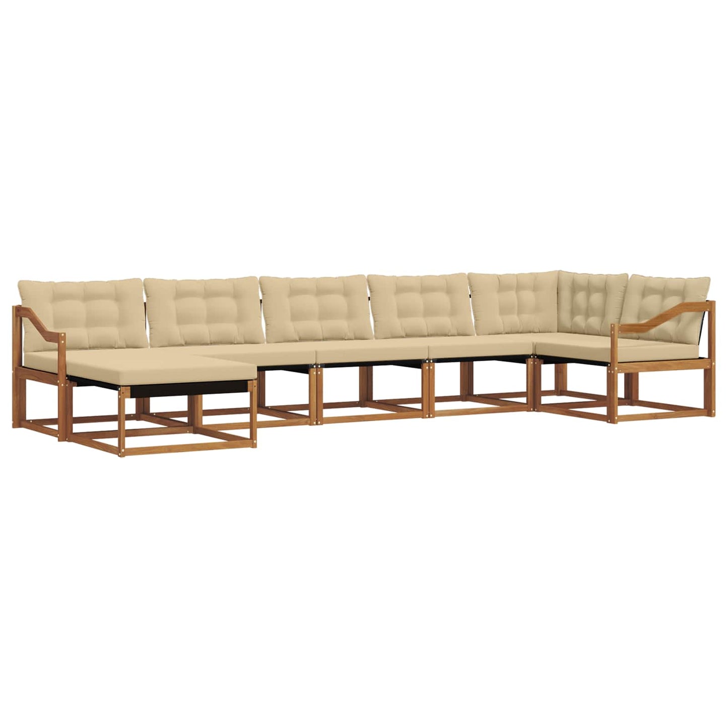 Set di divani da esterno con cuscino 7 pcs Naturale e Beige | homemem39