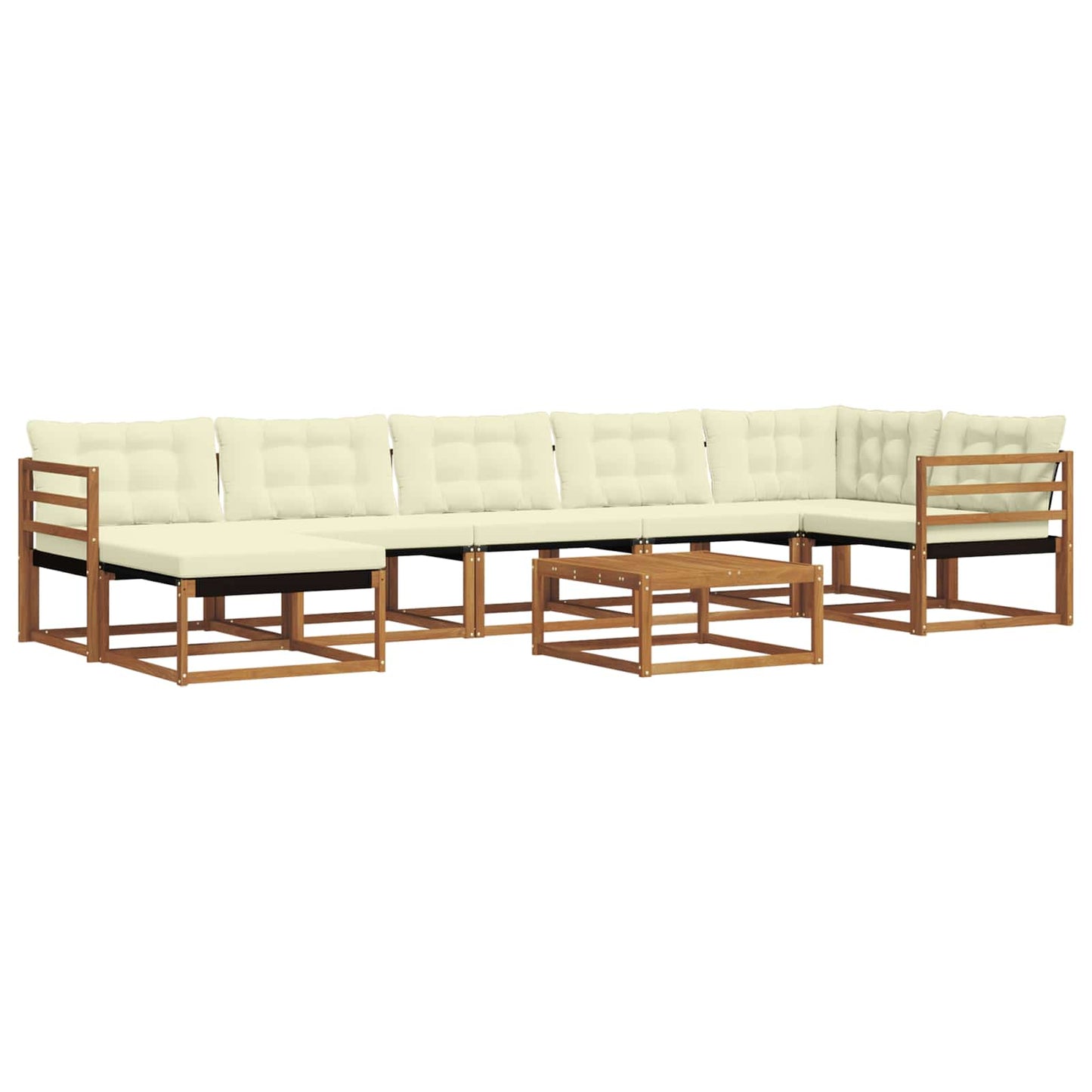 Set di divani da esterno con cuscino 22 pcs Naturale e Crema | homemem39