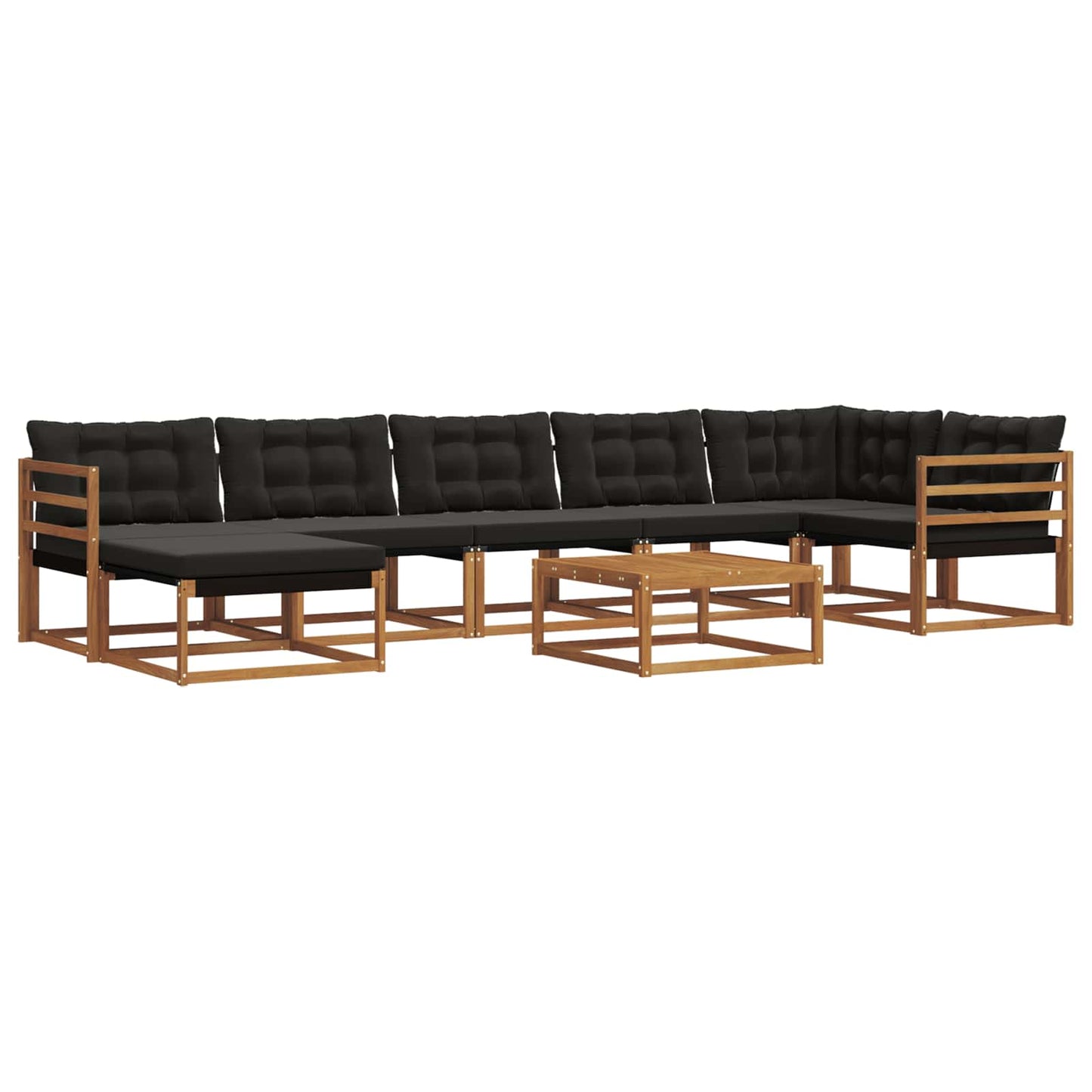 Set di divani da esterno con cuscino 22 pcs Naturale e Nero | homemem39