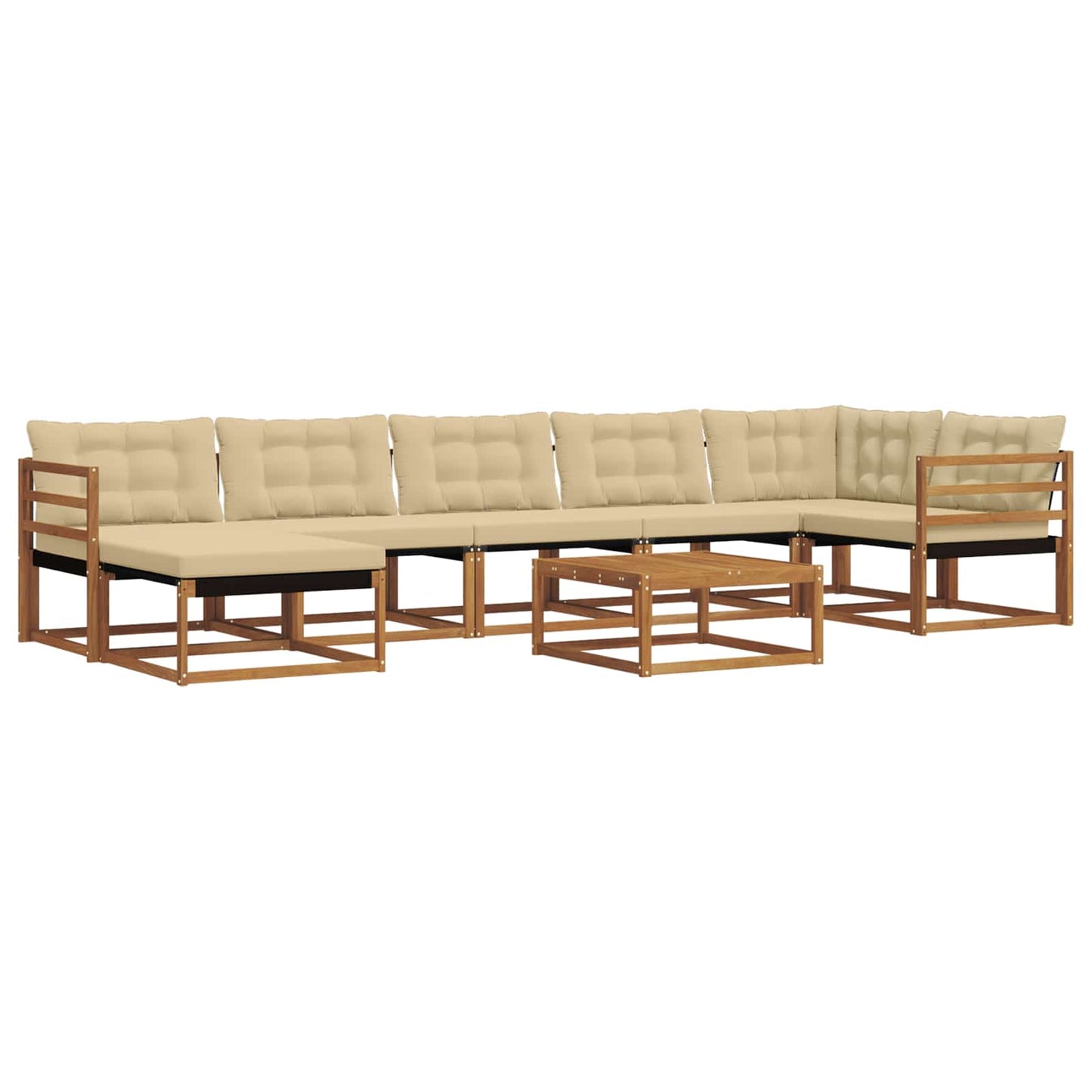 Set di divani da esterno con cuscino 22 pcs Naturale e Beige | homemem39