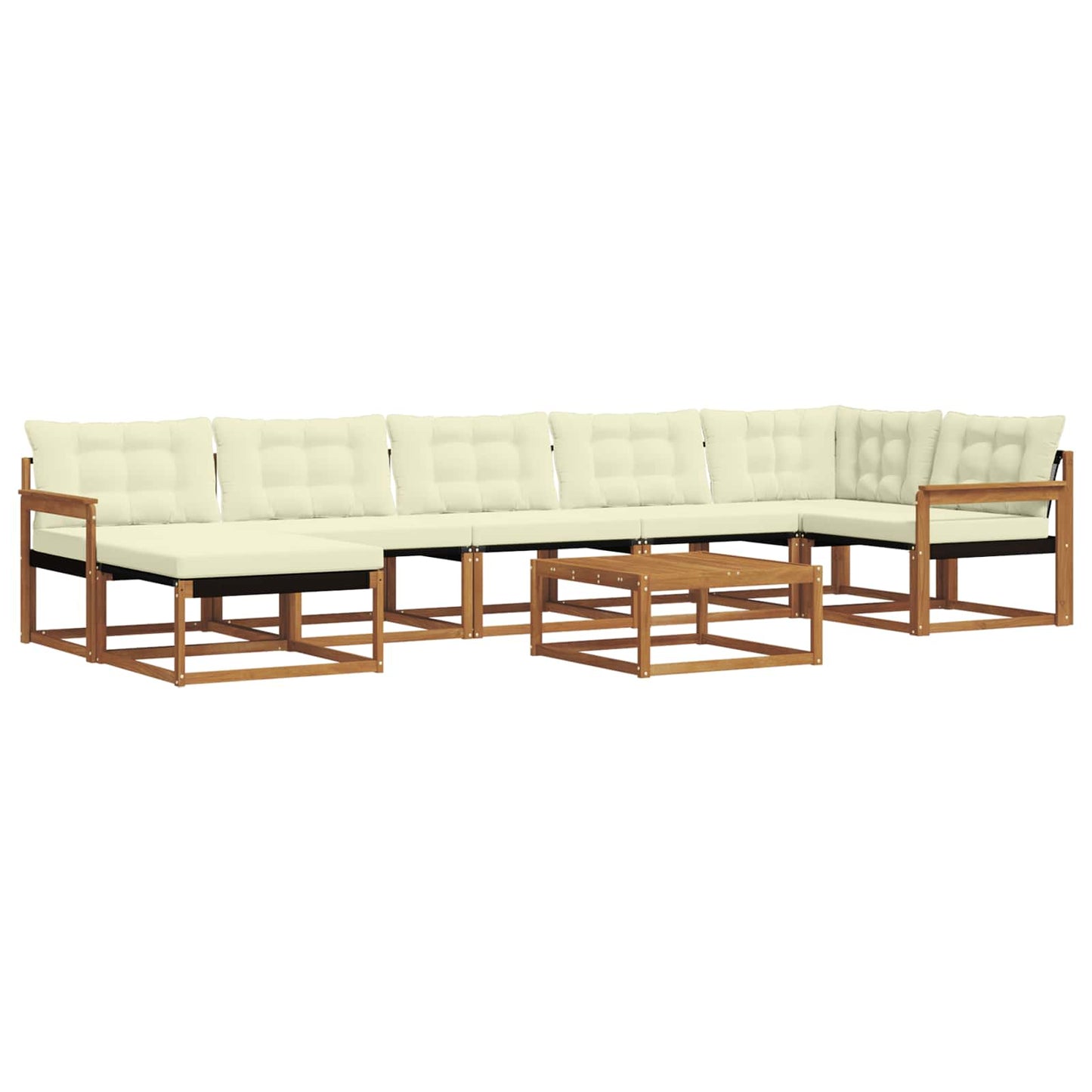 Set di divani da esterno con cuscino 22 pcs Naturale e Crema