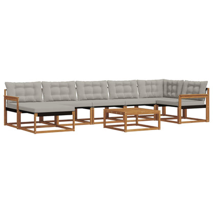 Set di divani da esterno 8 pcs Grigio Naturale e Chiaro | homemem39