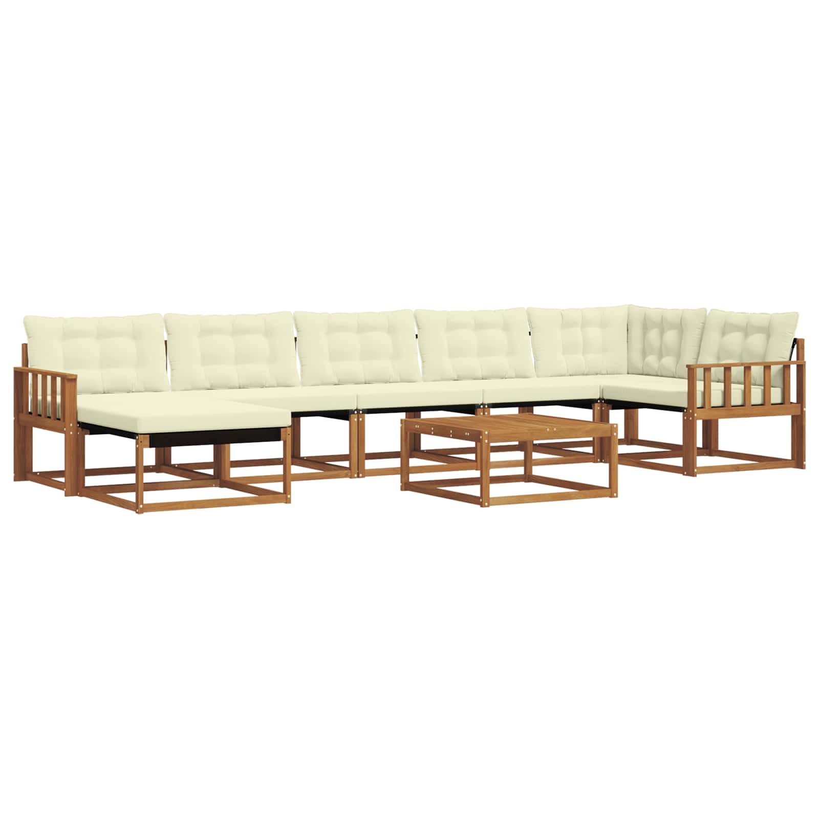 Set di divani da esterno con cuscino 22 pcs Naturale e Crema | homemem39