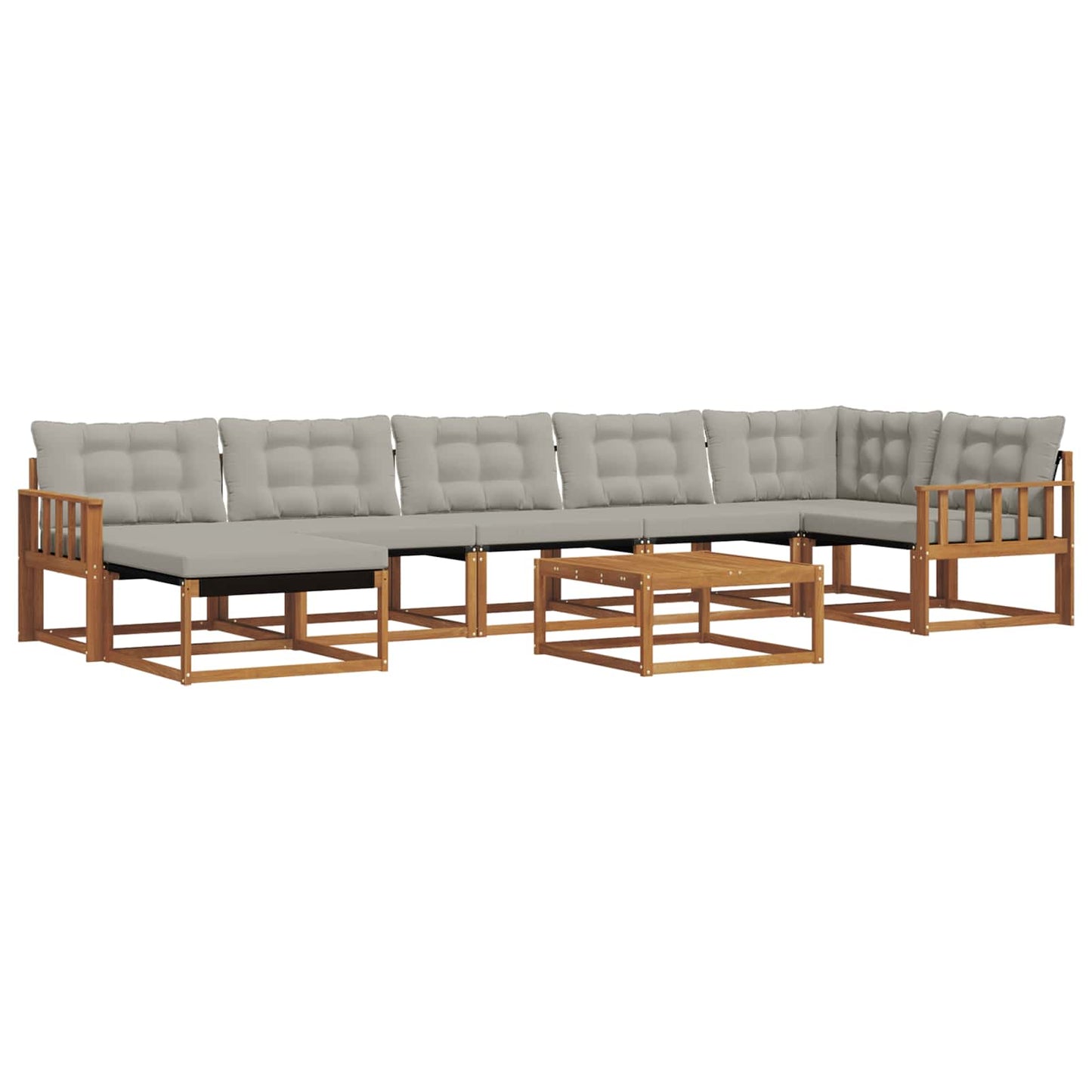 Set di divani da esterno 8 pcs Grigio Naturale e Chiaro | homemem39