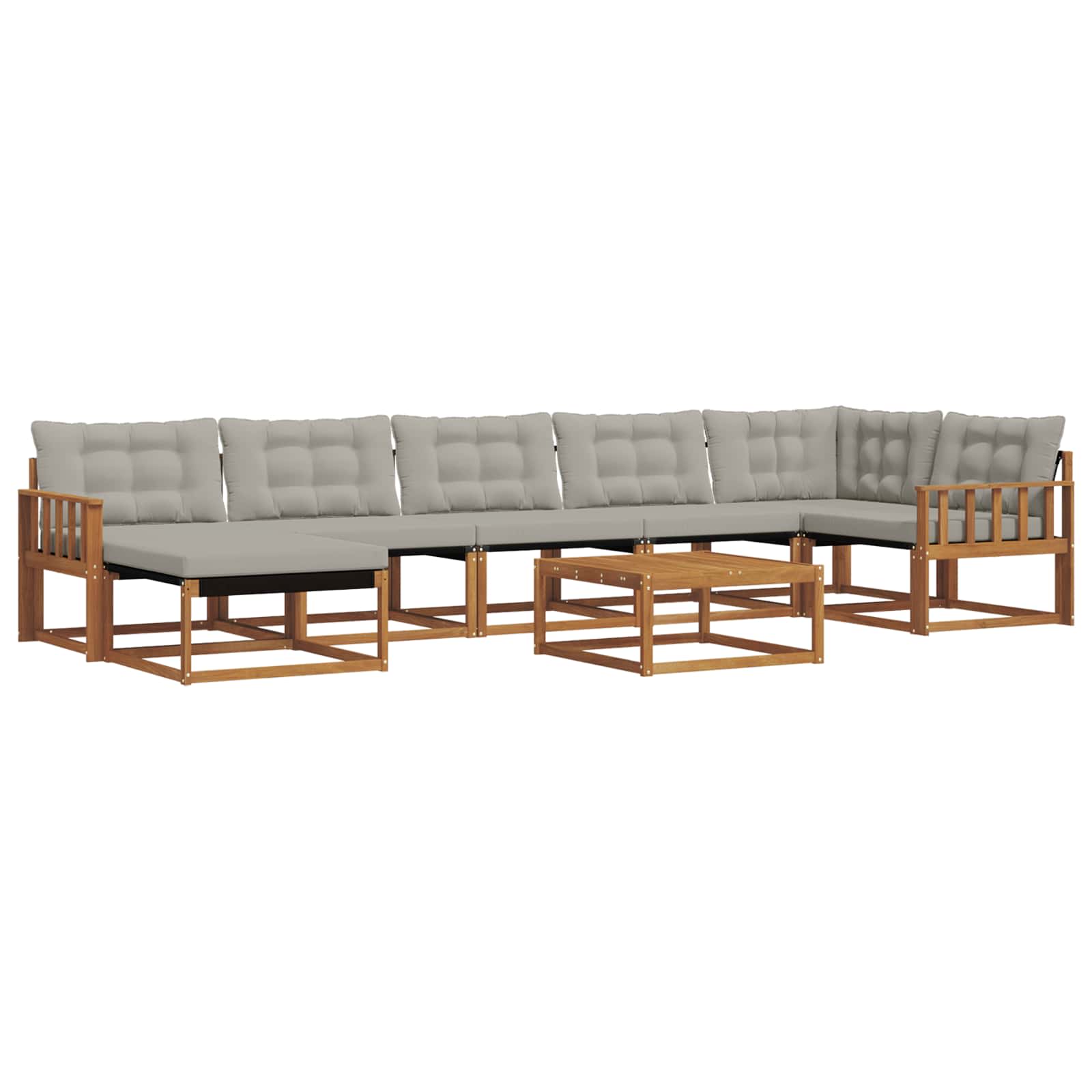 Set di divani da esterno 8 pcs Grigio Naturale e Chiaro | homemem39